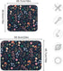 Dish Drying Mat for Kitchen Counter Colorful Flowers Black Absorbent Drying Matt for Dishes Sink Countertop 16'' x 18''...