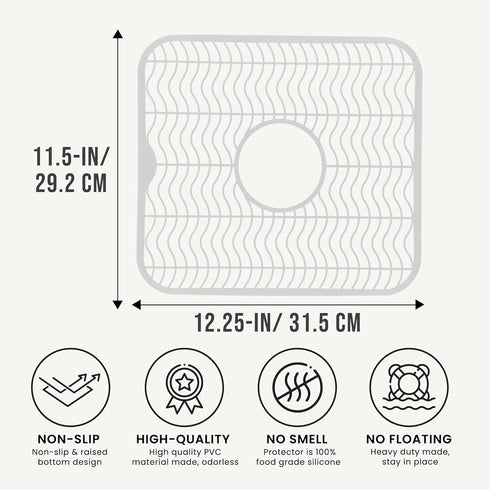 DecorRack 2 Sink Protectors for Kitchen Sink, Plastic 12" x 11" Dish Rack, Protect Sink from Stains, Damage, Scratches, Dishwasher Safe Grid Mat f...