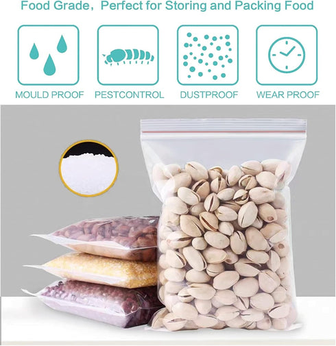 200 Pack Poly Zipper Bags,2 Different Size Small Craft Plastic Bags,Clear Reusable Ziplock Bags Storage for Bead,Jewelry,Candy,4x6 Inch/6x9Inch...