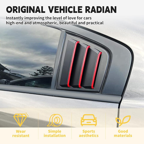 Side Blinds Car Exterior Trim Side Vents, Dodge Charger Accessories ABS Dodge Charger 2011-2023 2024 Red Line (2 Packs)......