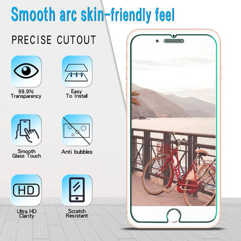 Slanku (3 Pack) Screen Protector for iPhone 8 Plus, 7 Plus, 6S Plus, 6 Plus Tempered Glass, Easy to Install, Bubbles Free, Anti-Scratch, Case Frie...