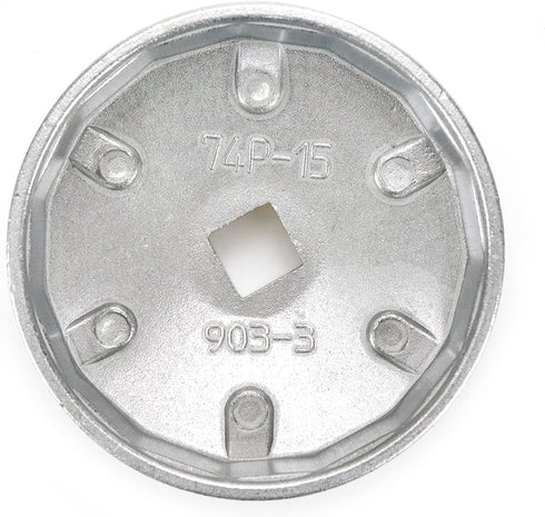 74mm Max Inside Dia 15 Flutes End Cap Oil Filter Wrench Auto Tool...