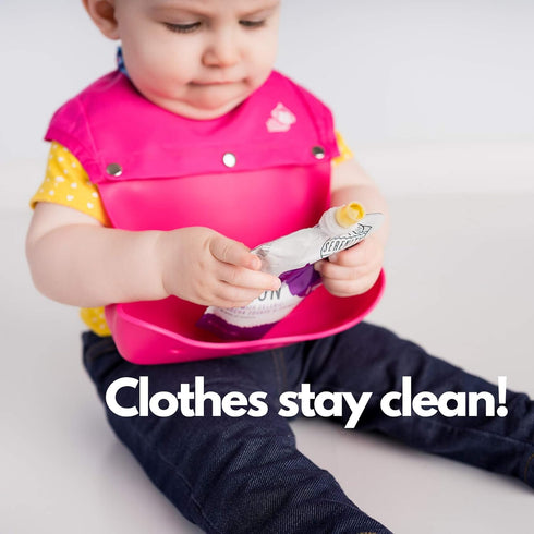 Silicone Bibs for Babies and Toddlers - Wipes Clean in Seconds Waterproof Bib Protects from Every Mess - Made with Premium Materials...