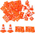 Gadpiparty 24pcs Mini Traffic Cones Plastic Fence Roadblock Signs Playset Construction Road Cones Tiny Marker Cones Roadblock Cone Models Educatio...