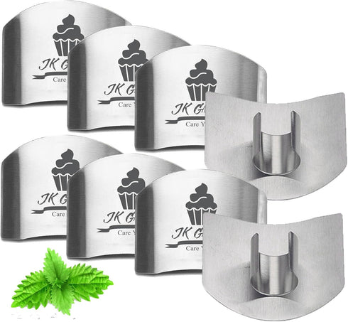 8 Pieces Finger Guards for Cutting, Stainless Steel Knife Cutting Finger Protectors Adjustable Safe Slice Hand Guard Protect Fingers for Food Chop...