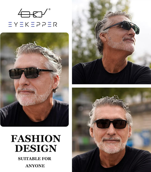 Eyekepper Metal Frame Rim Polarized Lens Clip On Sunglasses 56 * 34MM...