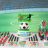 Soccer Cake Topper Happy Birthday Sign Football Player Cake Decorations for Sport Theme Man Boy Girl Birthday Party Supplies Double Sided Green Sp...