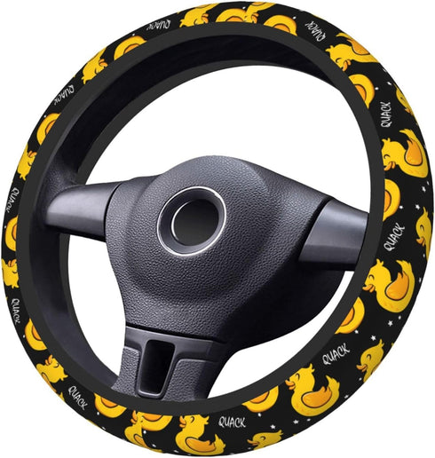 Cartoon Duck and Stars Steering Wheel Cover Non-Slip Auto Steering Wheel Protector Car Accessories Universal Fit 15 Inches for Men Women...