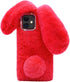 Omorro for iPhone 11 Case Plush Rabbit Case for Women Girls Soft Warm Fluffy Furry Bunny Ear Fur Phone Case Protective Cover with Bling Crystal Rh...