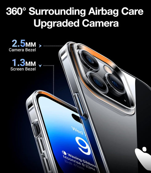 TORRAS Crystal Clear for iPhone 13 Pro Max Case 6.7", Long Lasting Clarity, Anti-Yellowing, Ultra-Thin Slim Fit, Soft Silicone Protection Cover Ph...