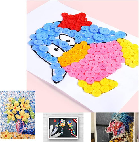 about 330 resin buttons of various specifications, handmade buttons, sewing DIY handicraft buttons, hand-painted decorative buttons Multicolor Ser...