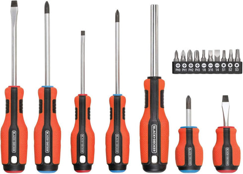 BLACK+DECKER Magnetic Screwdriver Set, 17-Piece (BDHT65003)...
