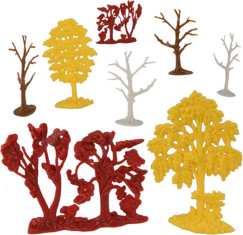 BMC CTS Fall Woodland Forest Trees - 8pc Plastic Playset Diorama Accessories...