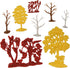 BMC CTS Fall Woodland Forest Trees - 8pc Plastic Playset Diorama Accessories...
