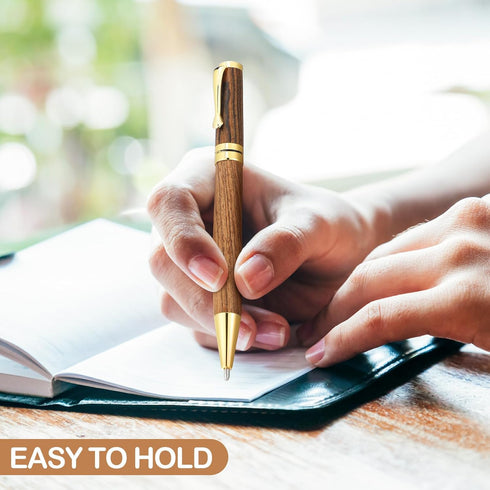 Yeaqee Luxury Wood Ballpoint Pens 1.0mm Elegant Fancy Writing Pens Wooden Black Ink Pens Graduation Gift Pen for Men Women Employee Teacher Journa...