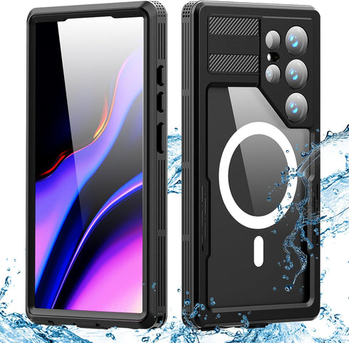NINKI Compatible with Magsafe Case for Samsung Galaxy S24 Ultra Case Waterproof with Screen Protector,Magnetic Protective Case for Samsung S24 Ult...