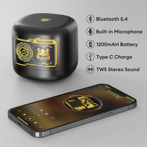Transformers Portable Speaker Bluetooth 5.4 Loud Sound Mini Speakers Bluetooth Wireless Noise-Cancelling Microphone for iPhone Android Home Outdoo...