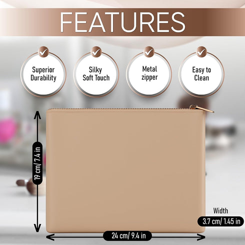 Silicone Makeup Bag with Metal Zipper: Luxurious Makeup Bags for Women, Ultimate Makeup Brush Holder & Travel Cosmetic Toiletry Bag Organizer Free...