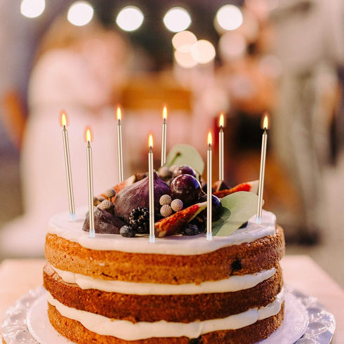 BEAN LIEVE 24-Count Birthday Candles - Long Thin Cake Candles Slow Burning Candles for Birthday, Wedding, Lucky Party Decoration (Champagne Gold)...