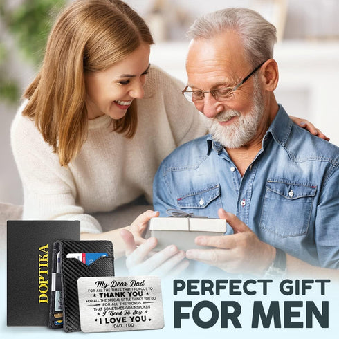Fathers Day Birthday Gifts for Dad from Daughter, Son, Kids, Wife, Gifts For Him, Novelty Gifts for Father Papa, RFID Blocking Slim Minimalist Wal...