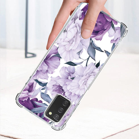 for Galaxy A03S Case,Samsung Galaxy A03S,TPU soft rubber four corners reinforced anti-fall mobile phone case Cover for Samsung Galaxy A03S (Purple...