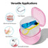 Travel Denture Case Denture Soaking Container with Brush, Denture Cleaning Case Retainer Bath Box Case False Teeth Container - Leak Proof & Lid Wa...