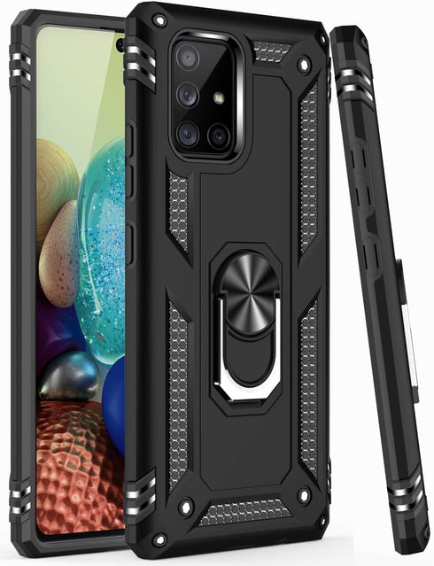 LUMARKE for Galaxy A71 5G Case with Screen Protector,Pass 16ft. Drop Tested Military Grade Protective Phone Cover with Magnetic Ring Kickstand Com...