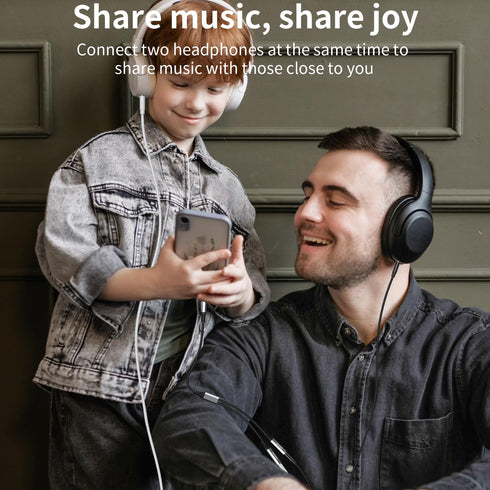 QianLink Headphone Splitter, 3.5mm Male to 2 Female Ports, 1ft/0.30m Extension Cable for PS4, PS5, Xbox, Switch, PC Gaming Headsets, Phone, Tablet...