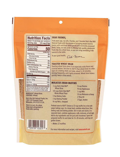 Bob's Red Mill Wheat Bran, 8oz (Pack of 1) - Non GMO, Vegan, Kosher...