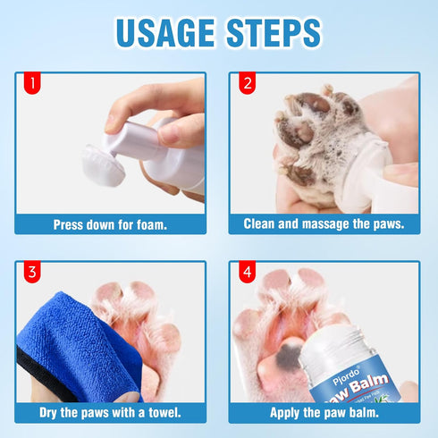 Dog Paw Cleaner Kit, No-Rinse Foaming Cleanser for Dogs and Cats, Dog Paw Balm for Heal Dry Cracked Paws & Nose, Pet Foot Washer Paw Scrubber for ...