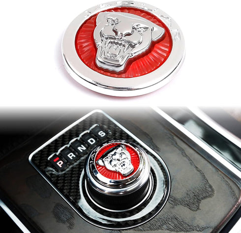 ARKPSKNIGHT 3D Gear Shift Knob Cover,Sports Preformance Modification,Brand Logo Badge Decal Compatible with Jagvar Accessories(Red Chrome 3D)...