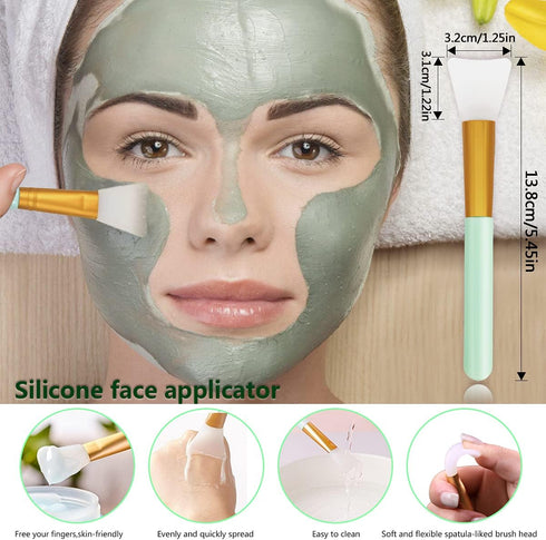 5PCS Silicone Face Scrubber Set, Lip Scrub Brush, Silicone Face Cleansing Brush, Face Applicator Tool and 2PCS Silicone Exfoliating Face Brush for...