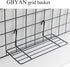 GBYAN Grid Wall Basket Wall Grid Panel Accessories Wire Straight Shelf with Hook Organizer for Home, Black...