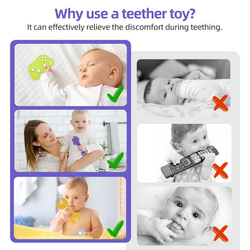 Chuya Baby Teething Teether Toys for Infant Toddlers Relief of Discomfort Soft Gums Chew Toys Silicone BPA Free...