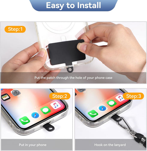 takyu Universal Cell Phone Lanyard, Crossbody Lanyard with Adjustable Nylon Neck Strap Compatible for Most Smartphones (2Pack Black+Grey)...