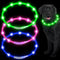 3 Pieces LED Dog Collar Light Up Dog Collars Rechargeable Dog Lights for Night Walking Adjustable Lighted Dog Collars for Night for Large Medium S...