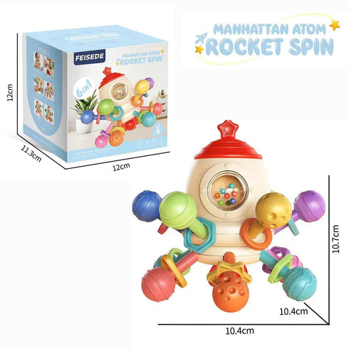 Baby Teething Toys Sensory Infants Toys Baby Teether Rattling Soothing Pacifier Grasping Activities Baby Chew Toys for 6-12-18 Months Boys Girls G...