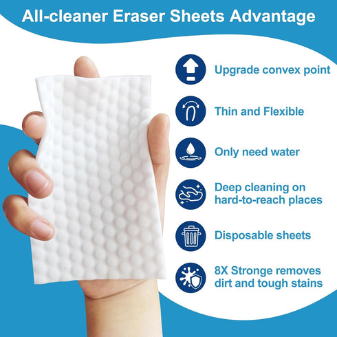 52 Count Upgrade Convex Point Magic Sponge Eraser Sheets,Disposable Portable Magic Cleaning Eraser Thin Wipes for kitchenware Bathroom Faucets Cer...