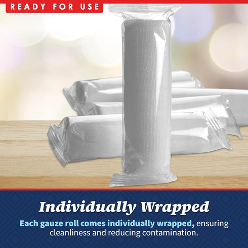 Gauze Bandage Rolls - (12 Pack) 4 in x 4.1 Yards Per Roll of Medical Grade Gauze Bandage and Stretch Bandage Wrapping for Dressing All Types of Wo...
