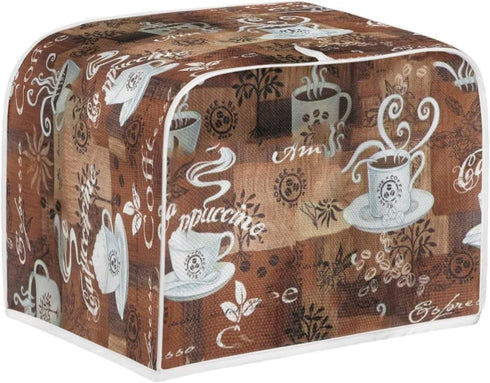 JEOCODY Toaster Bread Maker Cover with Handle - Coffee Theme Print, Wide Slot, Dust Protection...
