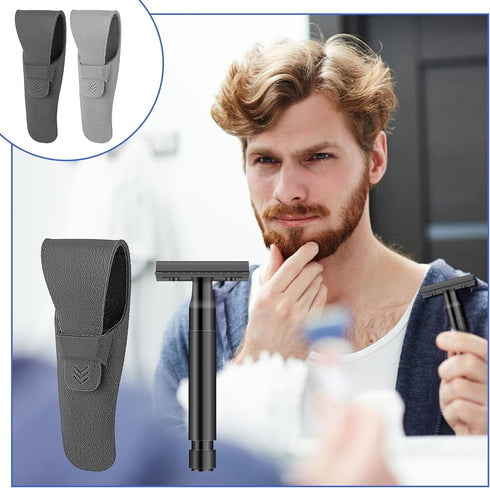 Razor Travel Case, 2Pcs Portable Razor Protective Case Waterproof Shaver Cover Bag Razor Carrying Case Beard Trimmer Storage Protective Case for M...