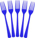 Disposable Dark Blue Plastic Forks 50 Pcs - Heavy Duty Dark Blue Plastic Disposable Cutlery - Dark Blue Disposable Flatware, Dark Blue Plastic Sil...