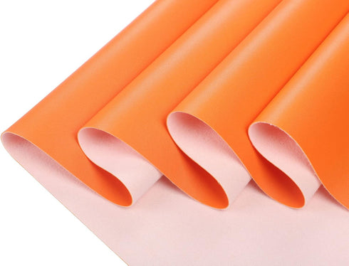CDY Smooth Faux Leather Sheets 13.8"X53" Solid Color Faux Leather Fabric Roll Perfect for Making Earrings, Bows,Bags,DIY Crafts (Orange)...