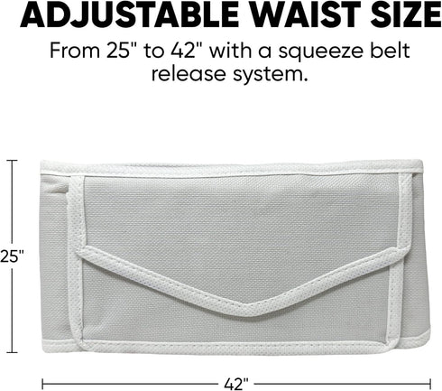 Zenia Adjustable Ihram Belt with Squeeze Belt Release System, Front Pockets and Zippered Compartments - Perfect for Hajj and Umrah...
