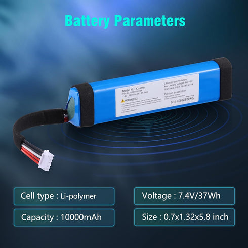 Replacement Battery for JBL Xtreme 10000mAh: GSP0931134 Extreme Xtreme1 Bluetooth Speaker High Capacity Battery JBLXTREME with Tools 7.4V...