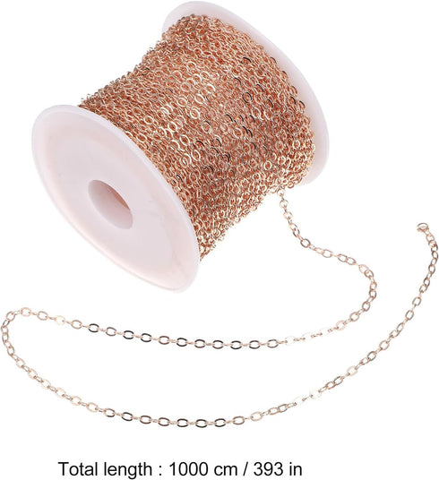TEHAUX 1 Roll DIY Copper Chain Chains for Jewelry Making Earrings Anklets Connector Extender Copper Necklace Charm Holder for Necklace Jewelry Bra...