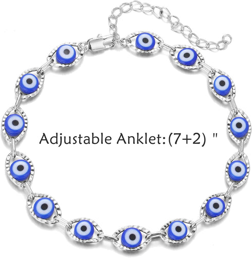 HUASAI Butterfly Anklets for Women Layered Butterfly Anklet for Teen Girls Silver Adjustable Ankle Bracelets...
