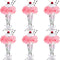 WILLBOND 6 Sets Pink Carnations Artificial Flowers, 50's Theme Party Decorations Include White Pink Carnation Lifelike Cherries and Paper Straws f...