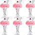 WILLBOND 6 Sets Pink Carnations Artificial Flowers, 50's Theme Party Decorations Include White Pink Carnation Lifelike Cherries and Paper Straws f...