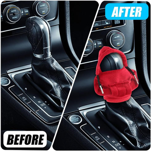 2PCS Shift Cover for Car, Shift Knob Cover, Car Gear Shift Cover, Hoodie Car Shifter, Hoodie Car Shifter, Soft Shift Knob Cover Interior Decor Acc...